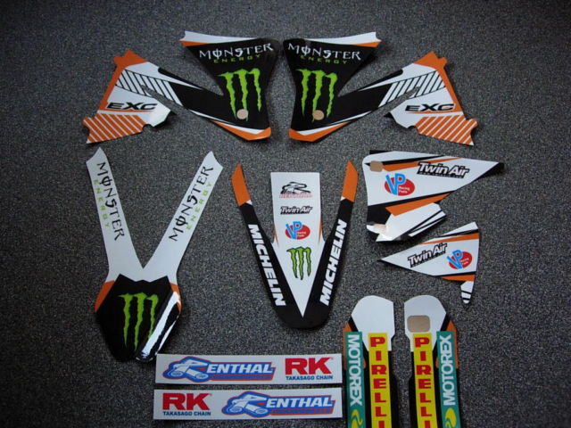 KTM EXC 01-02 White Monster Graphics - Click Image to Close