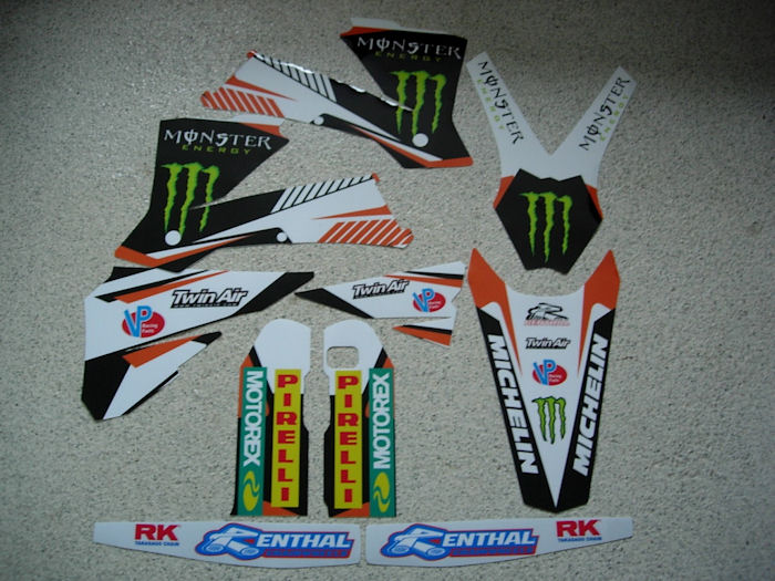 KTM EXC 01-07 White Monster Graphics - Click Image to Close
